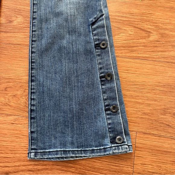 Anthropologie Pilcro high waist bootcut. Flared with button detail on leg. 28 - Picture 7 of 9